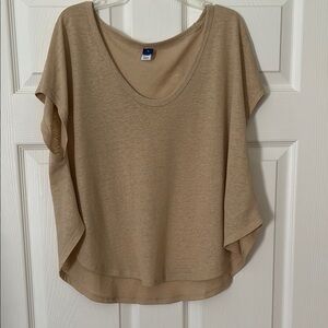 Old Navy Tan Dolman Sleeve Boxy Blouse